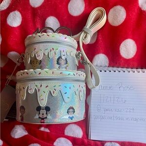 Loungefly Disney 100 Anniversary CakeCrossbody Bag with Characters